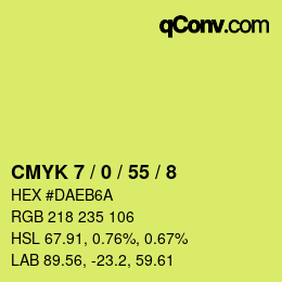 Color code: CMYK 7 / 0 / 55 / 8 | qconv.com