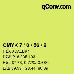 颜色代码: CMYK 7 / 0 / 56 / 8 | qconv.com