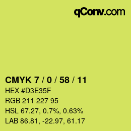 Color code: CMYK 7 / 0 / 58 / 11 | qconv.com