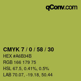Código de color: CMYK 7 / 0 / 58 / 30 | qconv.com