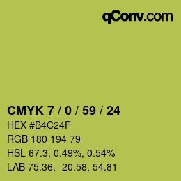 Color code: CMYK 7 / 0 / 59 / 24 | qconv.com