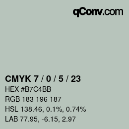 Color code: CMYK 7 / 0 / 5 / 23 | qconv.com