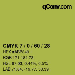 颜色代码: CMYK 7 / 0 / 60 / 28 | qconv.com