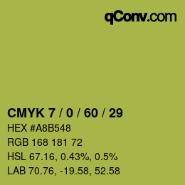 Color code: CMYK 7 / 0 / 60 / 29 | qconv.com