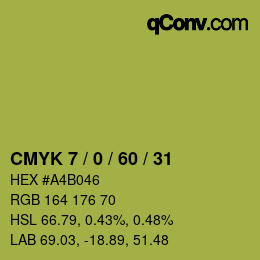 Color code: CMYK 7 / 0 / 60 / 31 | qconv.com