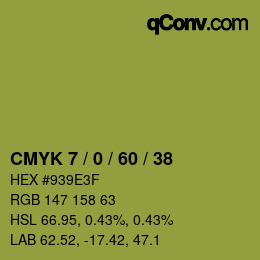 颜色代码: CMYK 7 / 0 / 60 / 38 | qconv.com