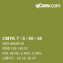 Color code: CMYK 7 / 0 / 60 / 44 | qconv.com