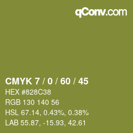 颜色代码: CMYK 7 / 0 / 60 / 45 | qconv.com