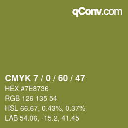 颜色代码: CMYK 7 / 0 / 60 / 47 | qconv.com