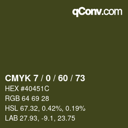 Color code: CMYK 7 / 0 / 60 / 73 | qconv.com