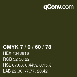 Color code: CMYK 7 / 0 / 60 / 78 | qconv.com