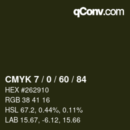 颜色代码: CMYK 7 / 0 / 60 / 84 | qconv.com