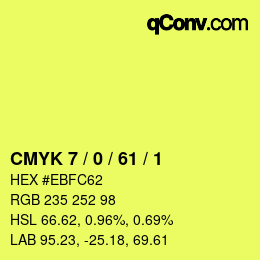 Color code: CMYK 7 / 0 / 61 / 1 | qconv.com
