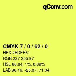 颜色代码: CMYK 7 / 0 / 62 / 0 | qconv.com