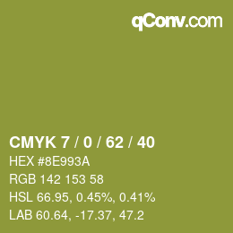 Color code: CMYK 7 / 0 / 62 / 40 | qconv.com