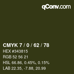 Color code: CMYK 7 / 0 / 62 / 78 | qconv.com