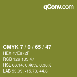 Color code: CMYK 7 / 0 / 65 / 47 | qconv.com