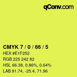 Color code: CMYK 7 / 0 / 66 / 5 | qconv.com