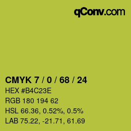 Color code: CMYK 7 / 0 / 68 / 24 | qconv.com