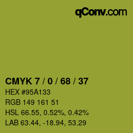 カラーコード: CMYK 7 / 0 / 68 / 37 | qconv.com