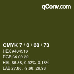 Color code: CMYK 7 / 0 / 68 / 73 | qconv.com