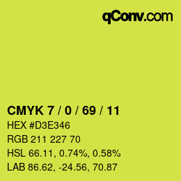Código de color: CMYK 7 / 0 / 69 / 11 | qconv.com