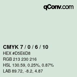 カラーコード: CMYK 7 / 0 / 6 / 10 | qconv.com