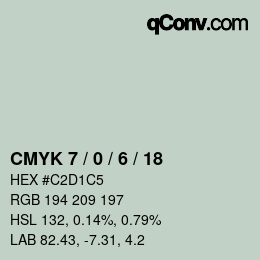 Color code: CMYK 7 / 0 / 6 / 18 | qconv.com