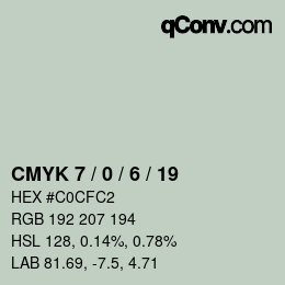 Color code: CMYK 7 / 0 / 6 / 19 | qconv.com