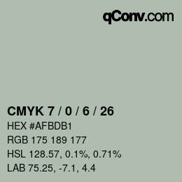 Color code: CMYK 7 / 0 / 6 / 26 | qconv.com