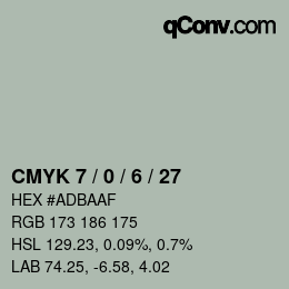 Color code: CMYK 7 / 0 / 6 / 27 | qconv.com