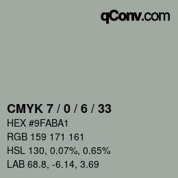 Color code: CMYK 7 / 0 / 6 / 33 | qconv.com