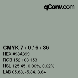 Color code: CMYK 7 / 0 / 6 / 36 | qconv.com