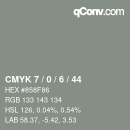 Color code: CMYK 7 / 0 / 6 / 44 | qconv.com