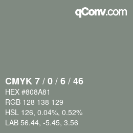 Color code: CMYK 7 / 0 / 6 / 46 | qconv.com