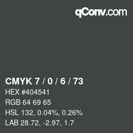 カラーコード: CMYK 7 / 0 / 6 / 73 | qconv.com