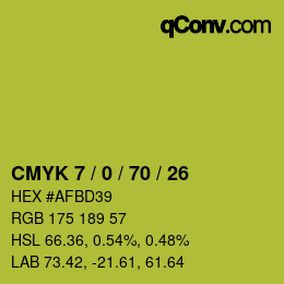颜色代码: CMYK 7 / 0 / 70 / 26 | qconv.com