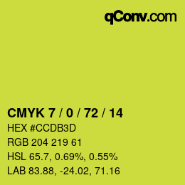 Color code: CMYK 7 / 0 / 72 / 14 | qconv.com