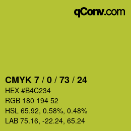 Color code: CMYK 7 / 0 / 73 / 24 | qconv.com