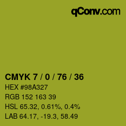 Color code: CMYK 7 / 0 / 76 / 36 | qconv.com