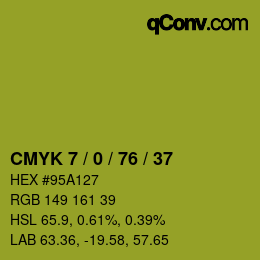 カラーコード: CMYK 7 / 0 / 76 / 37 | qconv.com