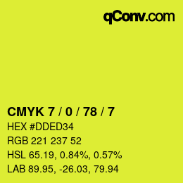 Color code: CMYK 7 / 0 / 78 / 7 | qconv.com