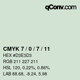 Código de color: CMYK 7 / 0 / 7 / 11 | qconv.com