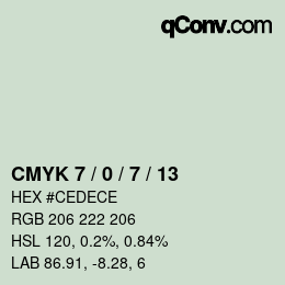颜色代码: CMYK 7 / 0 / 7 / 13 | qconv.com
