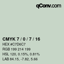 Color code: CMYK 7 / 0 / 7 / 16 | qconv.com