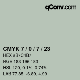 Código de color: CMYK 7 / 0 / 7 / 23 | qconv.com