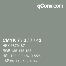 カラーコード: CMYK 7 / 0 / 7 / 43 | qconv.com