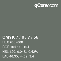颜色代码: CMYK 7 / 0 / 7 / 56 | qconv.com