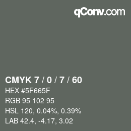 颜色代码: CMYK 7 / 0 / 7 / 60 | qconv.com