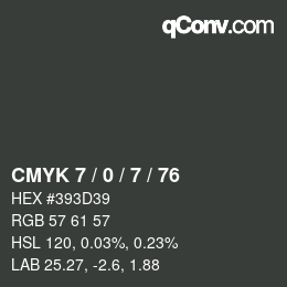 Color code: CMYK 7 / 0 / 7 / 76 | qconv.com